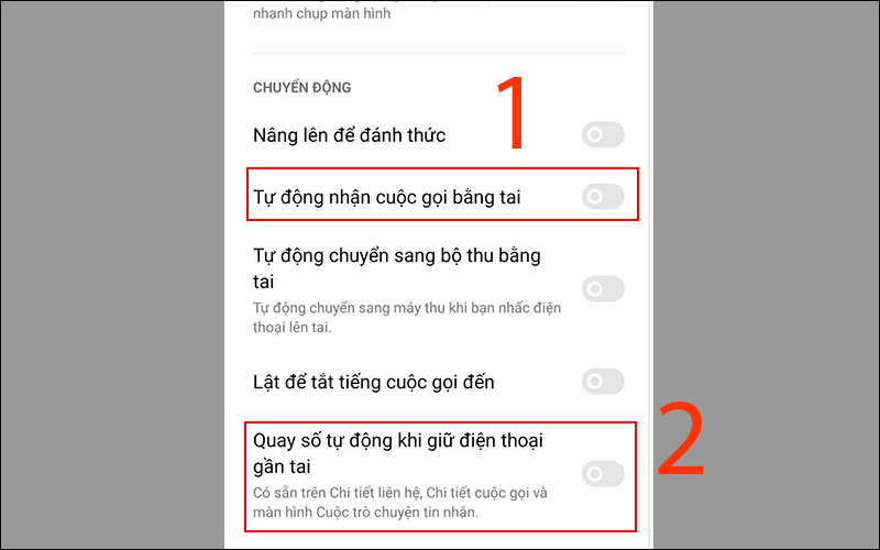 Tắt các tính năng